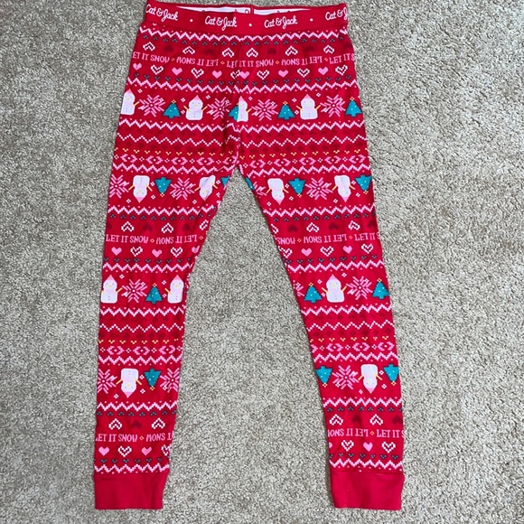 Cat & Jack kids red Christmas winter matching pajama set - Picture 2 of 7